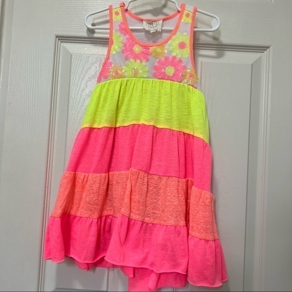 HANNAH Banana Girls Sleeveless Lined ColorBlock Dress - Size4 - Picture 4 of 8